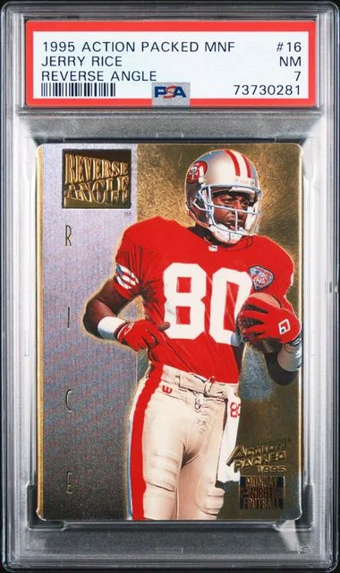 1995 Action Packed Monday Night Football Reverse Angle Jerry Rice #16 card image