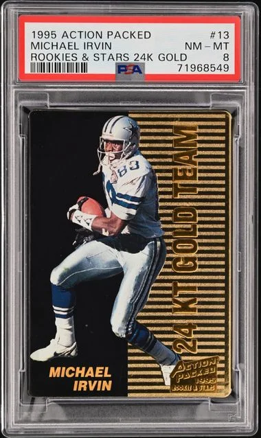 1995 Action Packed Rookies/Stars 24Kt Gold Rookies & Stars 24K Gold Michael Irvin #13 card image