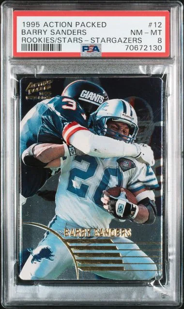 1995 Action Packed Rookies/Stars Stargazers Barry Sanders #12 card image