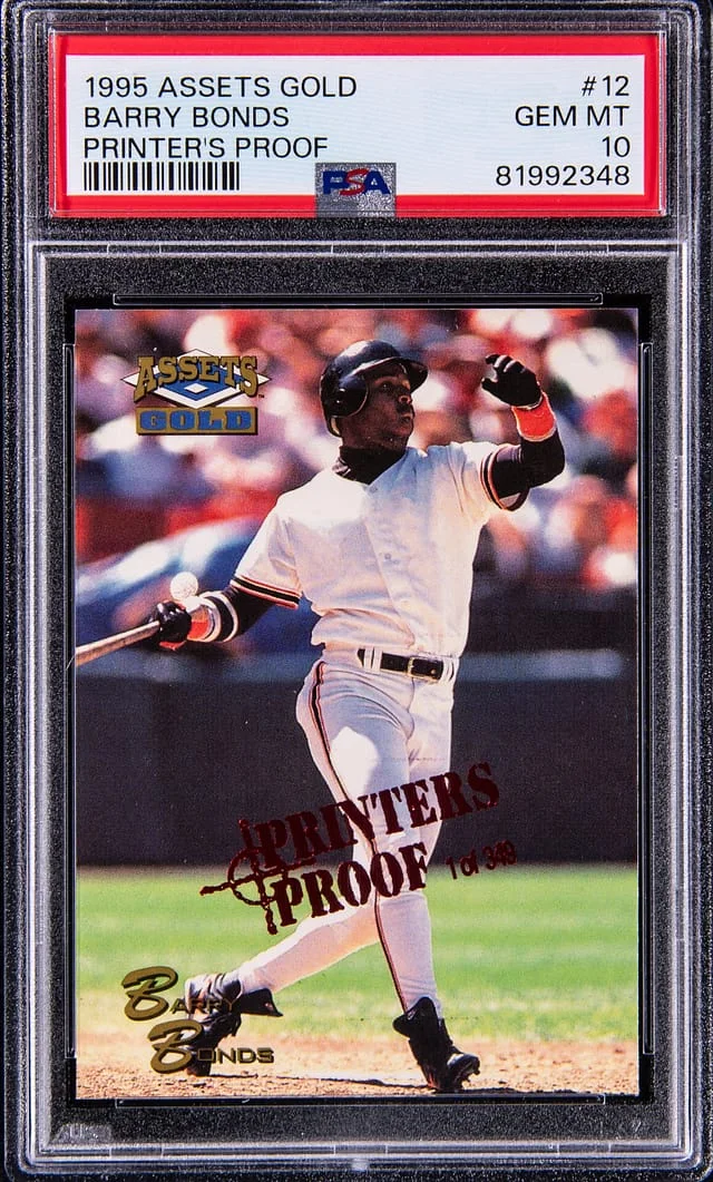 1995 Assets Gold Printer's Proof Barry Bonds #12 card image