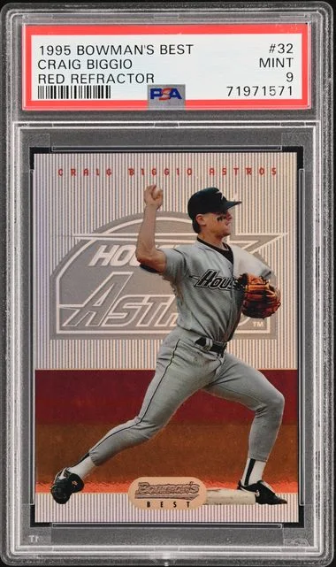 1995 Bowman Best Craig Biggio Red Refractor #32 card image