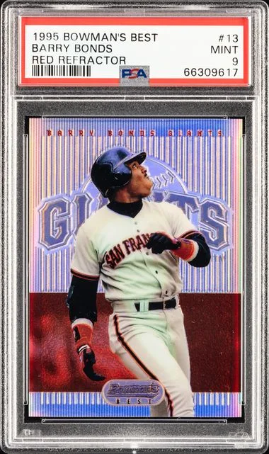 1995 Bowman's Best Barry Bonds Red Refractor #13 card image