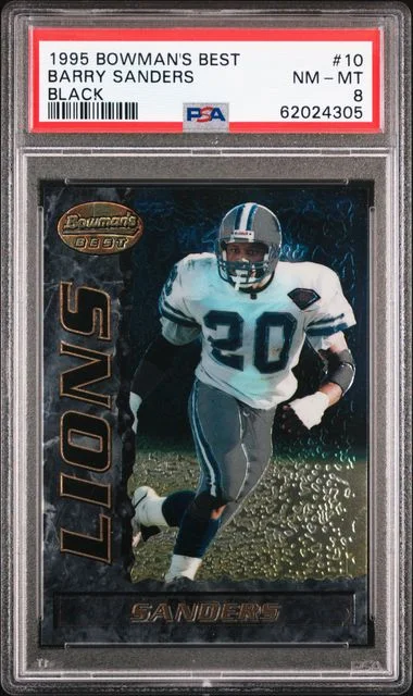1995 Bowman's Best Barry Sanders Black #10 card image