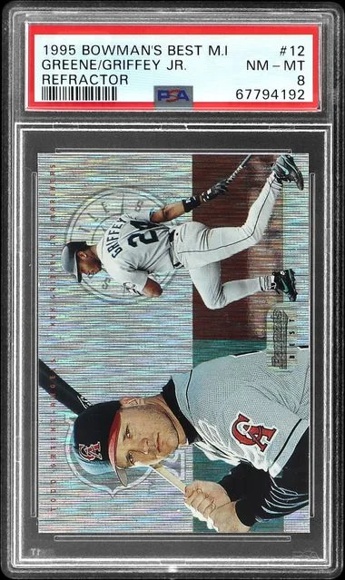 1995 Bowman's Best Greene/Griffey Jr. Mirror Image Refractor #12 card image