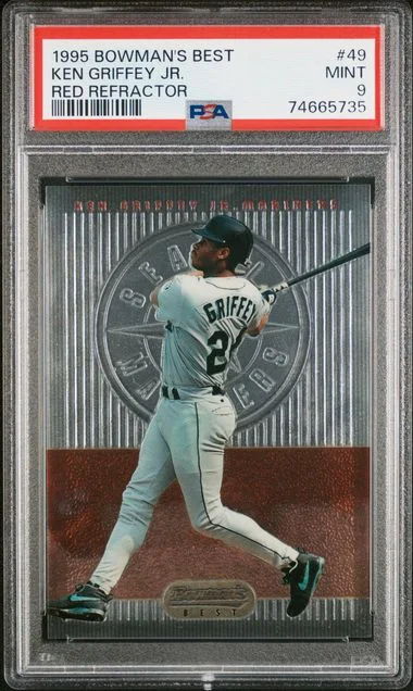 1995 Bowman's Best Ken Griffey Jr. Red Refractor #49 card image