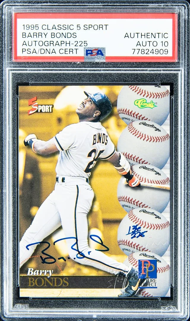 1995 Classic 5 Sport Autograph Barry Bonds #225 card image