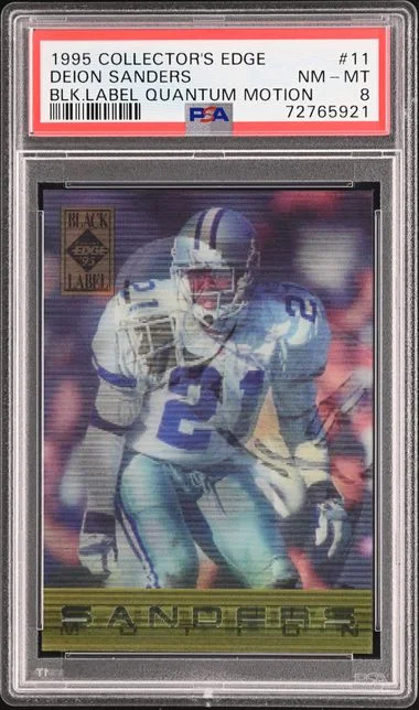 1995 Collector's Edge Black Label Quantum Motion Deion Sanders #11 card image