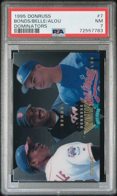 1995 Donruss A.Belle/B.Bonds/M.Alou Dominators #7 card image