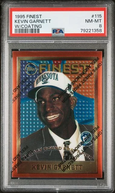 1995 Finest Kevin Garnett W/Coating #115 card image