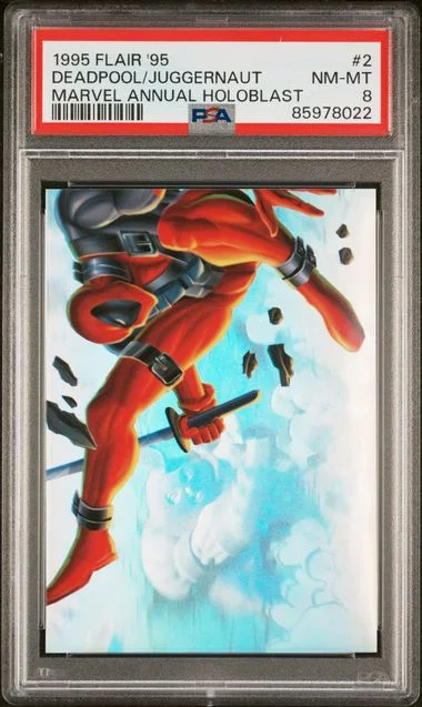 1995 Flair Deadpool vs. Juggernaut 95 Marvel Annual Holoblast #2 card image