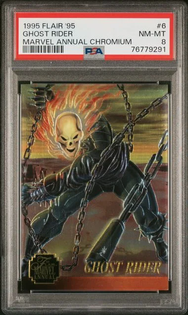 1995 Flair Ghost Rider 95 Marvel Annual Chromium #6 card image