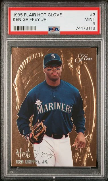 1995 Flair Ken Griffey Jr. Hot Glove #3 card image