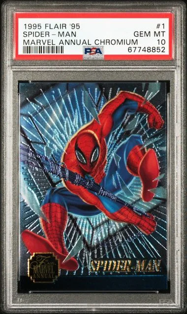1995 Flair Spider-Man 95 Marvel Annual Chromium #1 card image