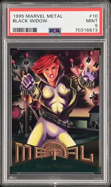 1995 Fleer Black Widow Marvel Metal #10 card image