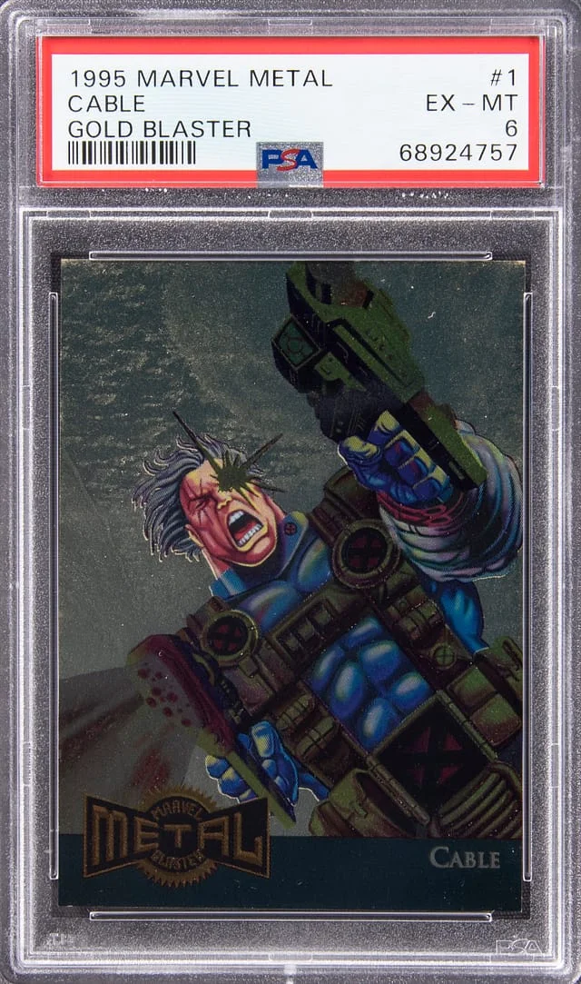 1995 Fleer Cable Marvel Metal Gold Blaster #1 card image
