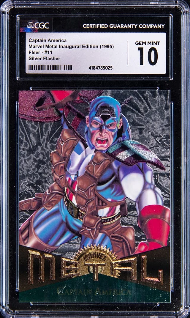 1995 Fleer Captain America Marvel Metal #11 card image