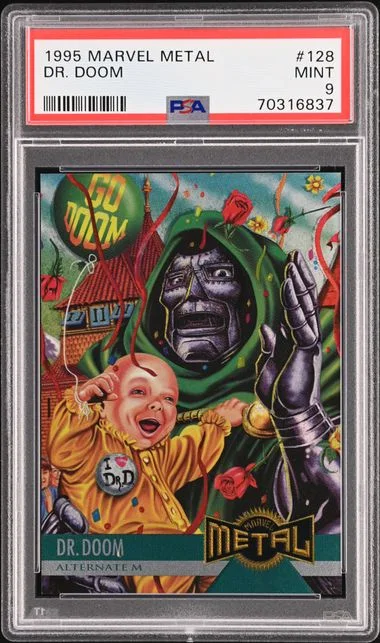 1995 Fleer Dr. Doom Marvel Metal #128 card image