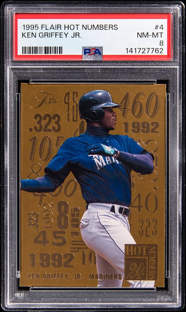 1995 Fleer Flair Showcase Ken Griffey Jr. Hot Numbers #4 card image
