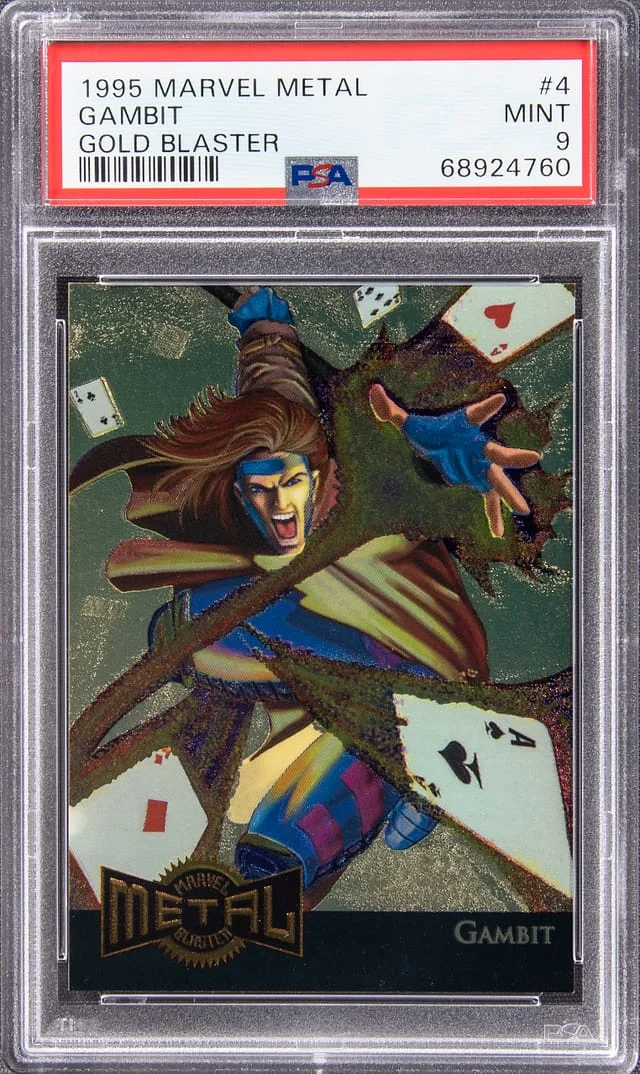 1995 Fleer Gambit Marvel Metal Gold Blaster #4 card image