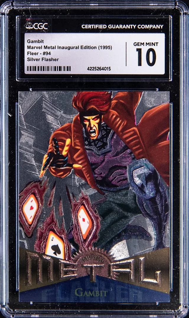 1995 Fleer Gambit Marvel Metal Inaugural Edition Silver Flasher #94 card image