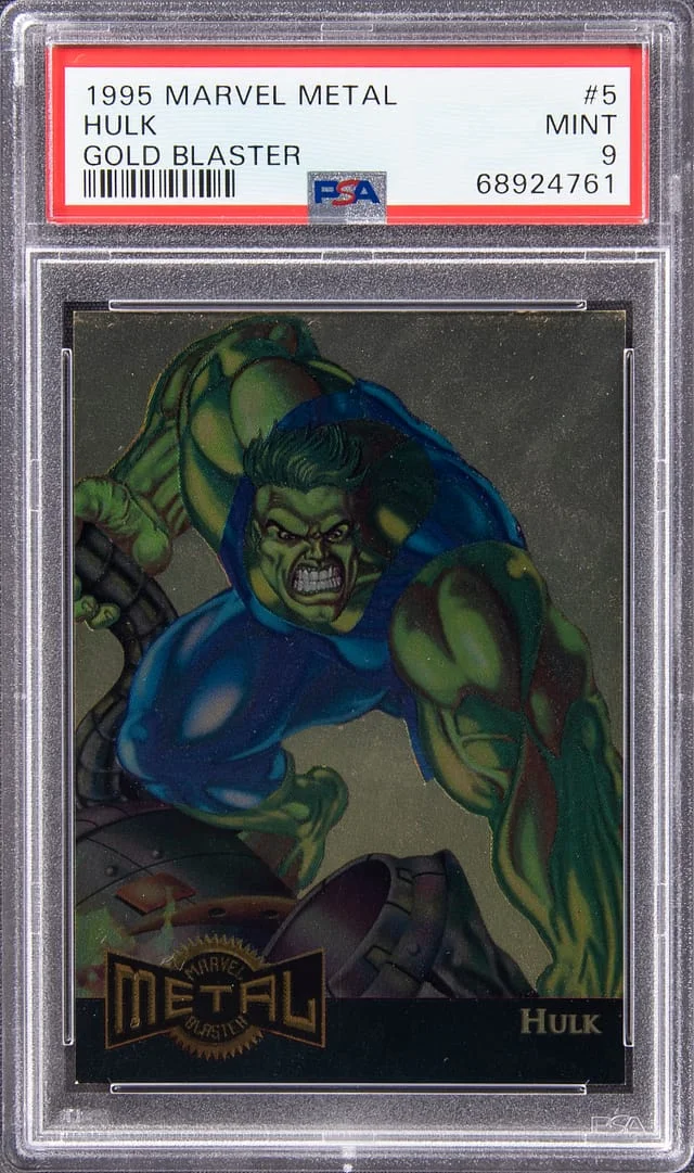 1995 Fleer Hulk Marvel Metal Gold Blaster #5 card image