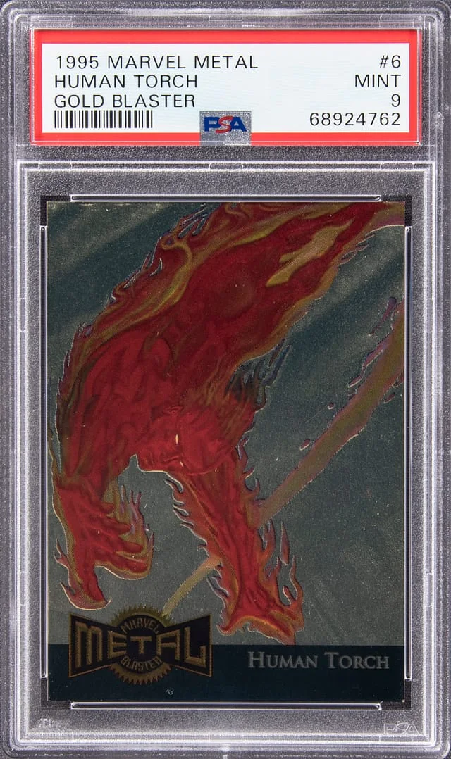1995 Fleer Human Torch Marvel Metal Gold Blaster #6 card image