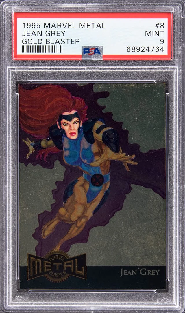 1995 Fleer Jean Grey Marvel Metal Gold Blaster #8 card image