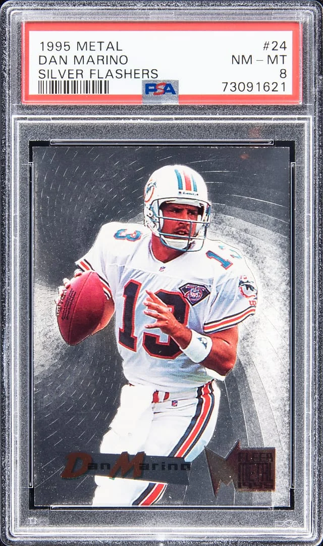 1995 Fleer Metal Dan Marino Silver Flashers #24 card image
