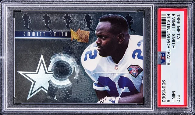 1995 Fleer Metal Emmitt Smith Platinum Portrait #10 card image