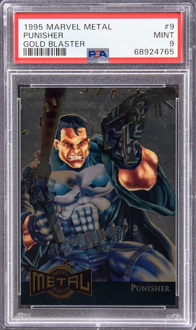 1995 Fleer Punisher Marvel Metal Gold Blaster #9 card image