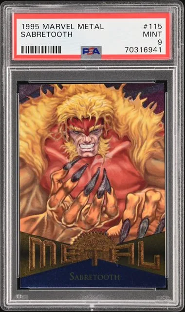 1995 Fleer Sabretooth Marvel Metal #115 card image