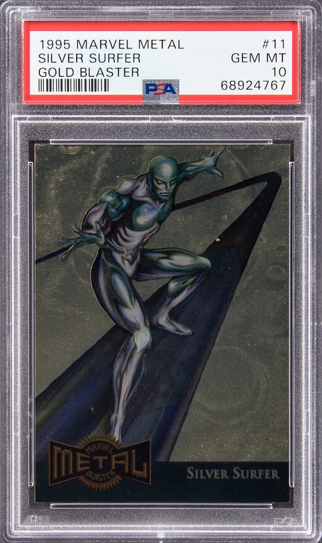 1995 Fleer Silver Surfer Marvel Metal Gold Blaster #11 card image