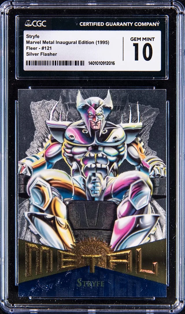 1995 Fleer Stryfe Marvel Metal Inaugural Edition Silver Flasher #121 card image