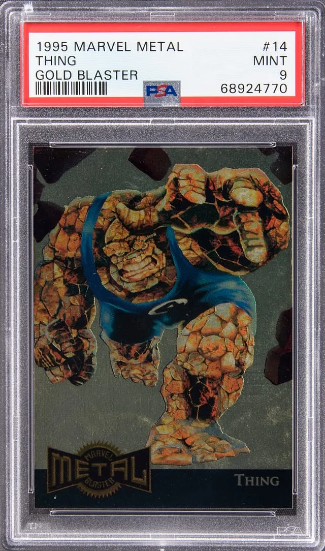 1995 Fleer Thing Marvel Metal Metal Blaster Gold Blaster #14 card image