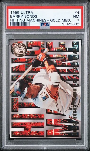 1995 Fleer Ultra Barry Bonds Hitting Machines Gold Medallion #4 card image