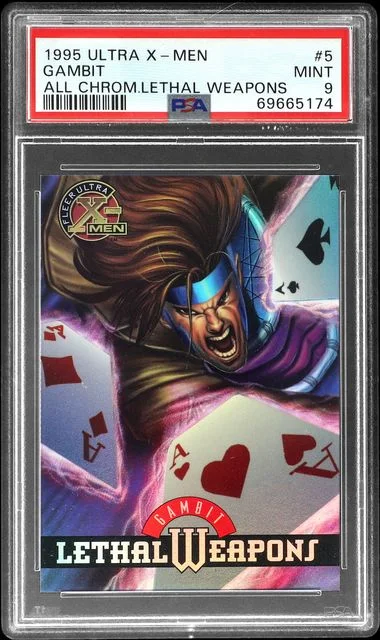 1995 Fleer Ultra X-Men Gambit All Chromium Lethal Weapons #5 card image