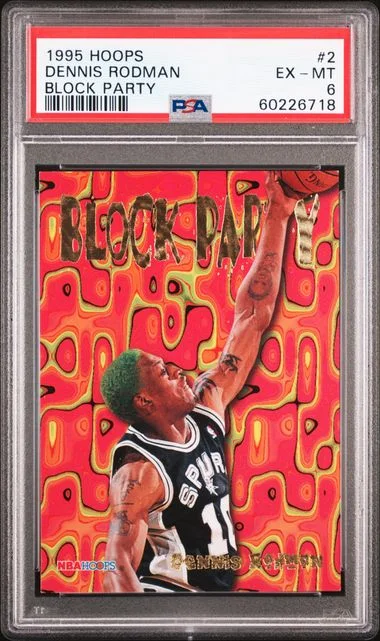 1995 Hoops Dennis Rodman Block Party #2 card image