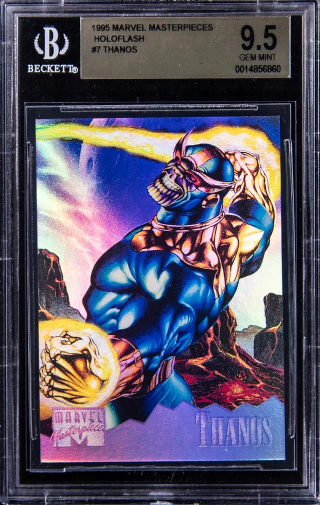 1995 Marvel Masterpieces Holoflash Thanos #7 card image