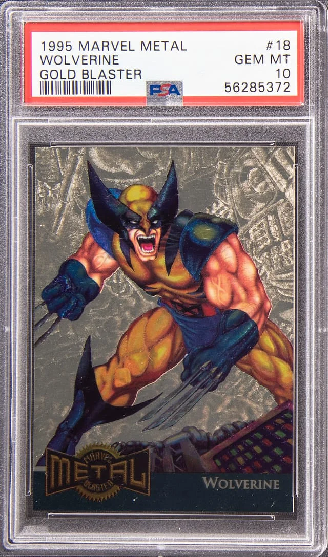 1995 Marvel Metal Gold Blaster Wolverine #18 card image