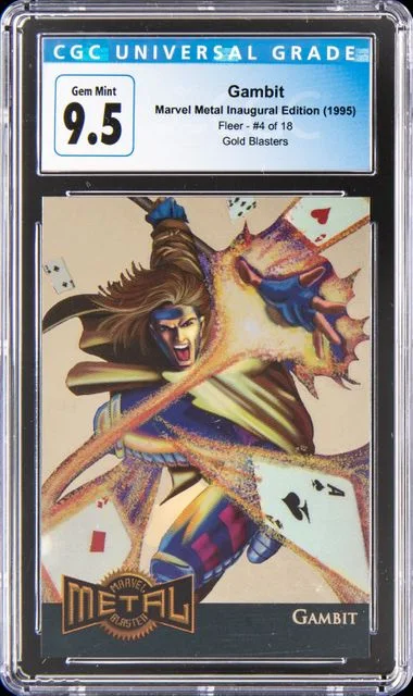 1995 Marvel Metal Inaugural Edition Gold Blasters Gambit #4 card image