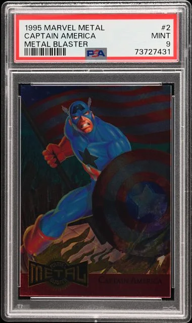 1995 Marvel Metal Metal Blaster Captain America #2 card image