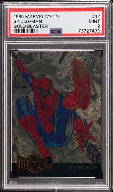 1995 Marvel Metal Metal Blaster Gold Blaster Spider-Man #12 card image