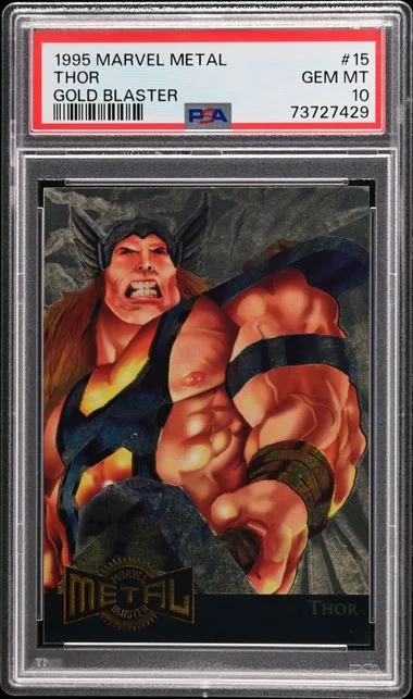1995 Marvel Metal Metal Blaster Gold Blaster Thor #15 card image