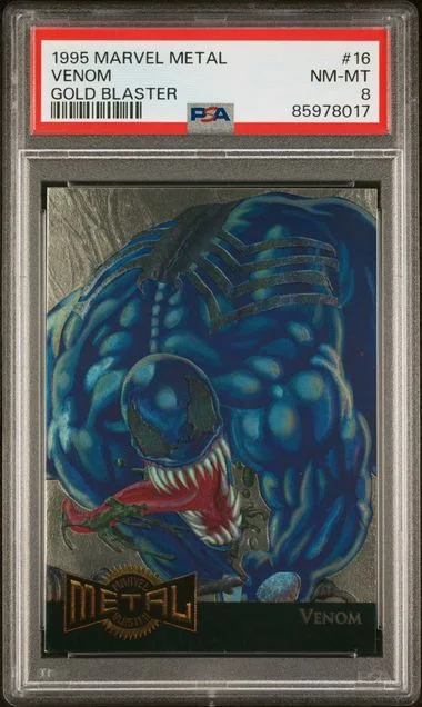 1995 Marvel Metal Metal Blaster Gold Blaster Venom #16 card image