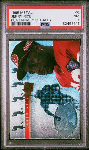 1995 Metal Platinum Portraits Platinum Portraits Jerry Rice #6 card image