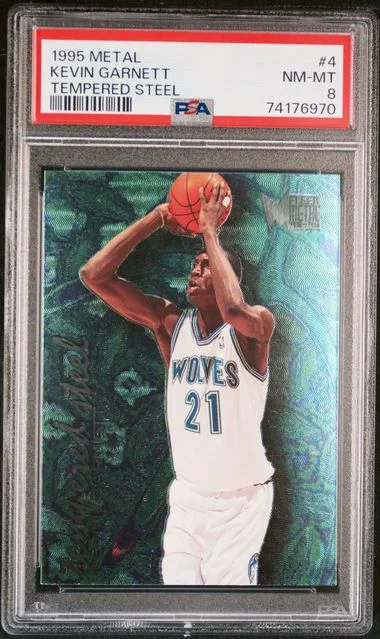 1995 Metal Tempered Steel Kevin Garnett #4 card image