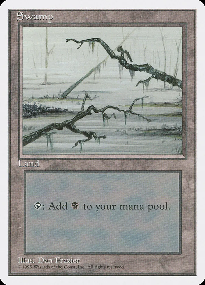 1995 Fourth Edition Swamp common #372 common card image