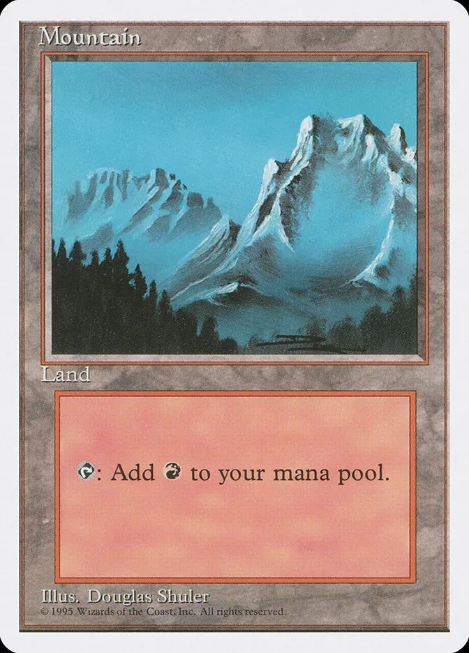 1995 Fourth Edition Mountain common #374 common card image
