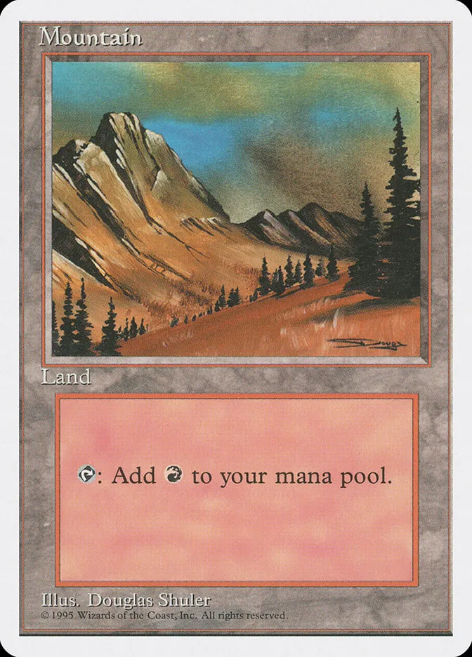 1995 Fourth Edition Mountain common #375 common card image