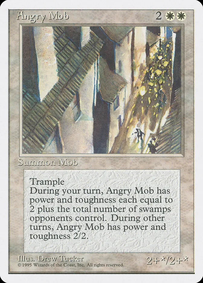 1995 Fourth Edition Angry Mob uncommon #3 uncommon card image